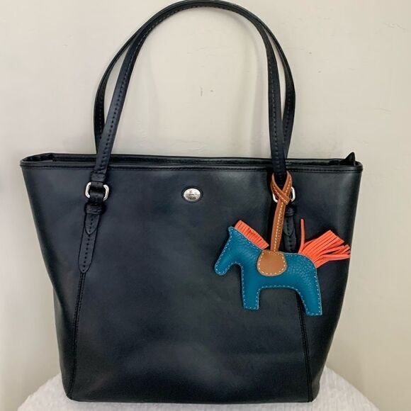 Handcrafted Color-block Genuine Leather Pony Bag Charm/Keychain - Picture 7 of 13